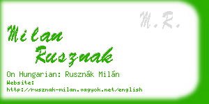 milan rusznak business card