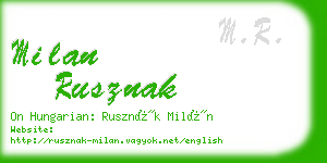 milan rusznak business card